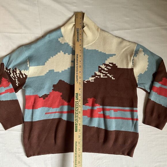 Compañía Women's Fantástica Sweater Mountain Print Jacquard Knit Medium - Picture 2 of 9